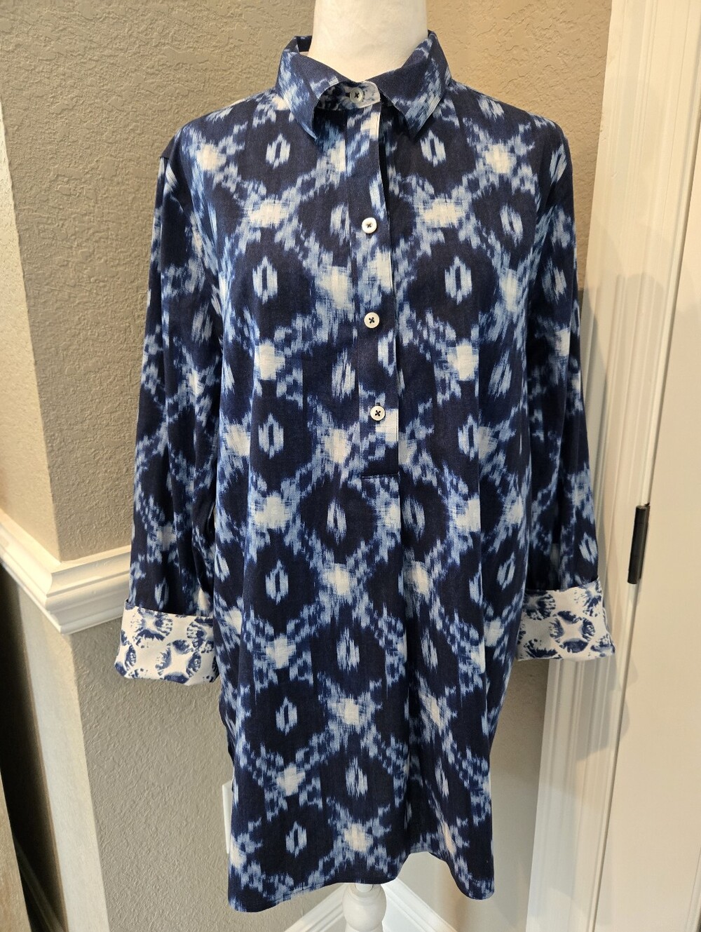 Chico's Ikat Pullover Tunic, Size 3 (XL)